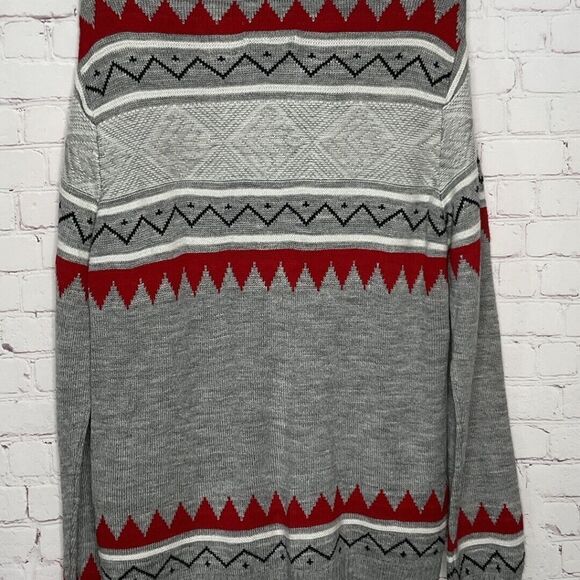 Jeans by Buffalo Men Size L Gray Aztec Southwest Wool Bld. Button Front Cardigan - Picture 8 of 12